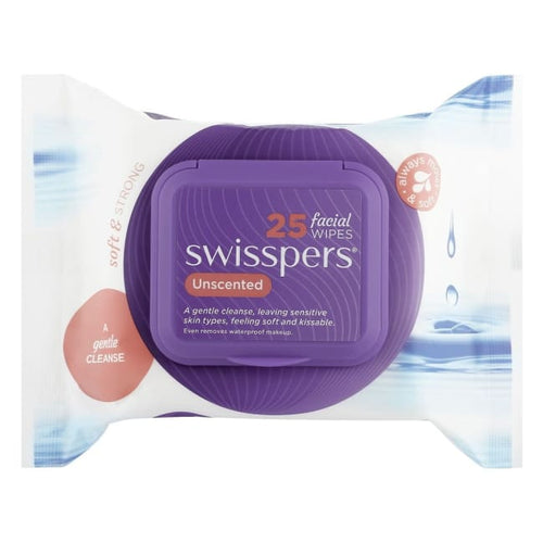 Swisspers Unscented Facial Wipes 25 Pack - Face Wipes